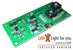 Obr. 1. Prklad zkaznckeho rieenia riadiaceho modulu pre LED svietidlo s DALI komunikciou a LED driverom s innosou > 96 %