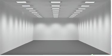 Obr. 7 Příklad osvětlení velkoprostorové kanceláře celkovou osvětlovací soustavou s podhledovými svítidly.