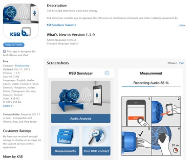 Aplikace KSB Sonolyzer ke staen na App Store