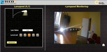 Obr. Pehledov obrazovky ovldn lamp veejnho osvtlen v referenn lokalit msta Nov Role. Posledn obrazovka je ukzka detailnho nastaven konkrtn lampy. Zrove je k dispozici streamovan on-line pohled kamery instalovan ve svtidle.