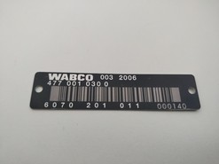 Typový štítek z eloxovaného hliníku disponuje čárovým kódem a předvrtanými otvory