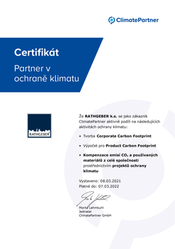 Certifikát spolupráce se společností ClimatePartner