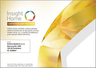 Certifikovaný partner společnosti InsightHome