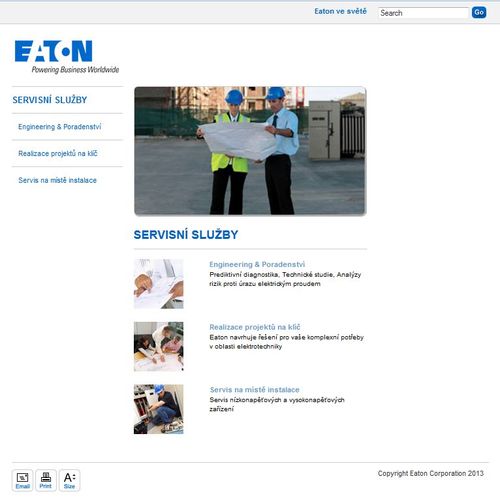 Nov microsite Eaton s nabdkou servisnch slueb poradenstv, plnovn a realizace projekt