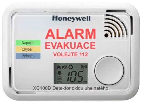 Honeywell XC100D-CS, hlsi oxidu uhelnatho, CO alarm