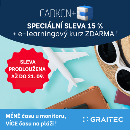 Prodlužujeme slevu 15% na CADKON+ až do 21. září 2025 !